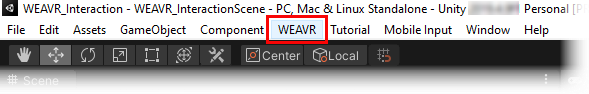 WEAVR Menu