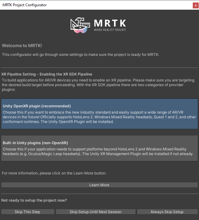 MRTK Configurator