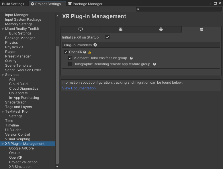 XR Plug-In Setup