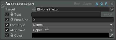 Set Text Expert Action