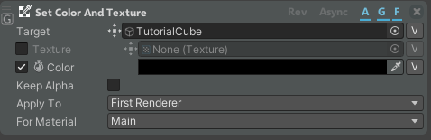 Set Color and Texture Action