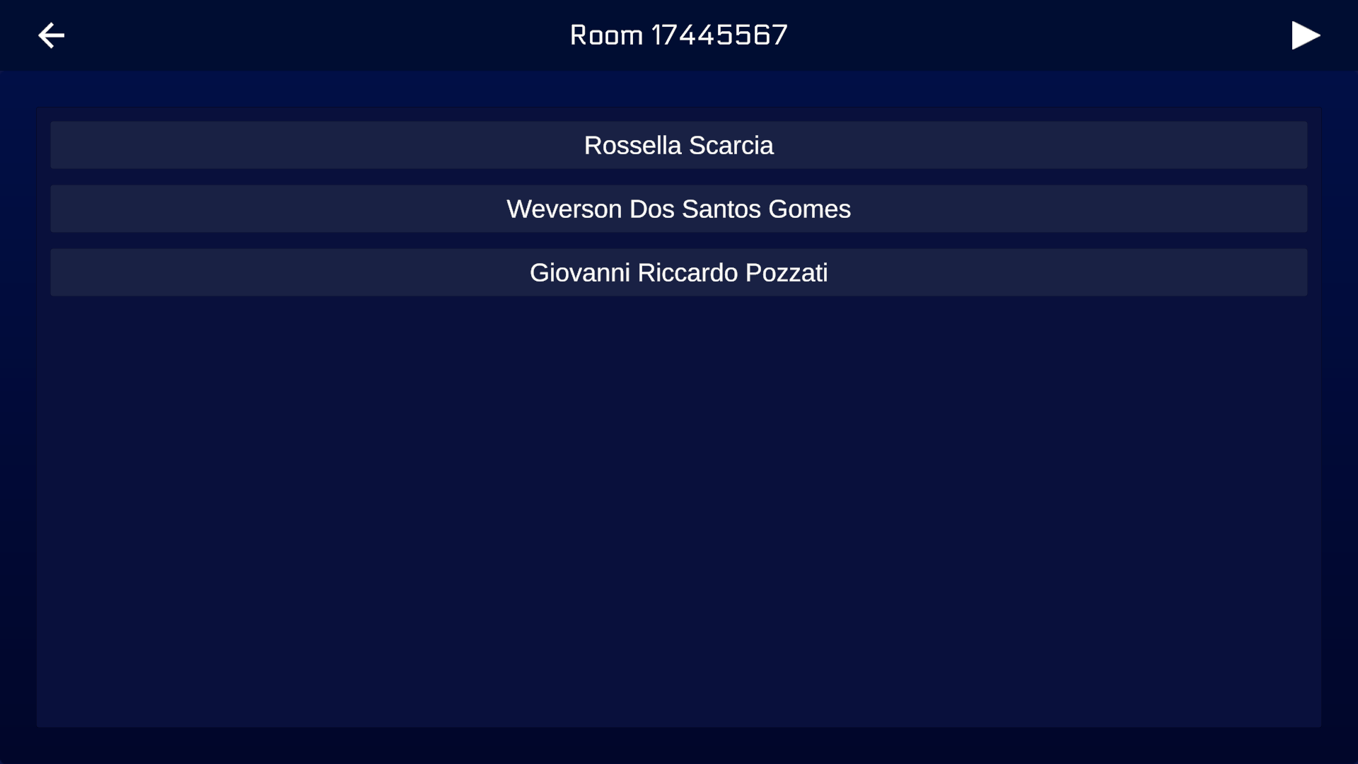 List of players inside room