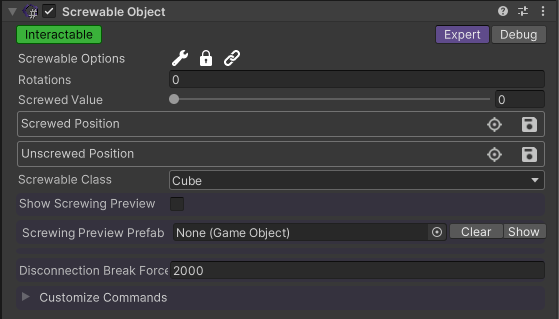 Screwable Object